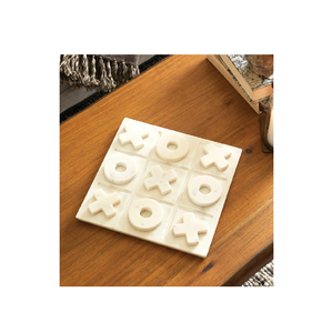 Tic tac toe en marbre et laiton gifting pour anniversaire Tic Tac Toe jeu d'intérieur pour enfants et jeux de société familiaux - Product Image 5