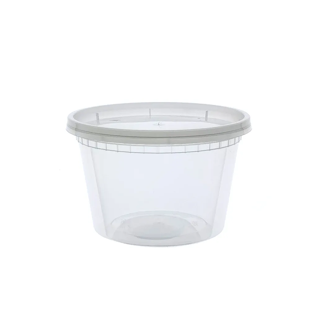 16oz Reusable Plastic Airtight Deli Container Round Shape Take Out Food Containers