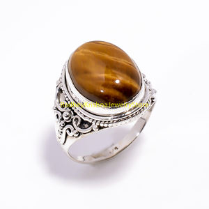 Royal <b>Tiger</b> <b>Eye</b> Filigree <b>Ring</b> Vintage Oval <b>Tiger</b> <b>Eye</b> Statement <b>Ring</b> Heritage Filigree <b>Tiger</b> <b>Eye</b> <b>Ring</b> - Product Image 5