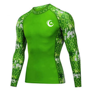 Personalizado impreso manga completa Grappling MMA Rashguard transpirable manga larga compresión superior frontal Logo diferentes colores disponibles - Product Image 3