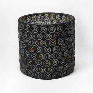 Black & Gold Spiral Mosaic Home Decor Hand-crafted Empty Glass <b>Candle</b> Holders <b>Lanterns</b> & <b>Candle</b> Jars in Custom Sizes Available - Product Image 4