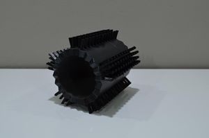 Cylindrical roller black bristle <b>brush</b> for industrial use - Product Image 2