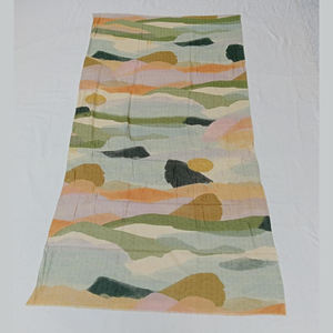 Designer 100% Modal Cotton Dazzling Abstract Digital Printed Brand New Embroidered Women's Shawls Innovative Soft <b>Scarves</b> Cheap - Product Image 4