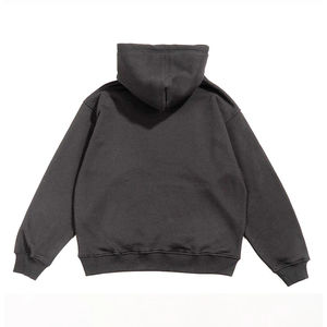 Streetwear Oversize 100% Cotton Heavyweight Drop Shoulder Embroidery Distress Acid Wash Cropped <b>Hoodie</b> Men <b>Zip</b> up <b>Hoodie</b> - Product Image 2