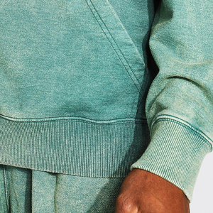 Sweat à capuche surdimensionné personnalisé délavé à l'acide avec perles pour homme, manches longues, style streetwear été et hiver - Product Image 4
