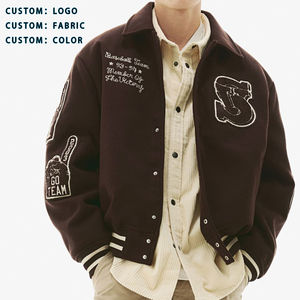 Chaqueta universitaria para hombre, ropa de calle Vintage, chaquetas con letras, chaqueta de béisbol Bomber con cuello vuelto gráfico, Unisex - Product Image 4