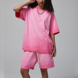 Conjunto de Camiseta y Pantalones Cortos de Verano 100% Algodón, Secado Rápido, Color Sólido, Estilo Lavado Ácido, para Hombre, Transpirable - Product Image 4