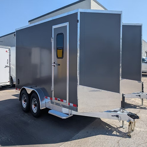 Remolque de Carga Cerrado de Aluminio 7x14 con Eje Tándem, Puerta de Rampa en V, 7000 GVWR, Remolque Utilitario para Transporte de Autos, Precio Económico en Venta - Product Image 1