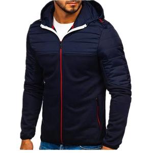 Sweat-shirt décontracté à manches longues et fermeture éclair pour hommes Veste à capuche pour sports d'hiver avec poches zippées Nouveaux sweats à capuche teints unis - Product Image 1