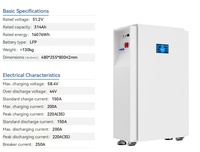 بطارية ليثيوم شمسية OEM IP65 بسعة 314 أمبير ساعة 51.2 فولت LiFePO4 LFP 16 كيلوواط ساعة لنظام الطاقة المنزلي والسيارات الكهربائية مع عجلات