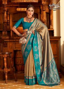 El último diseñador Soft Banarasi Silk Copper Zari Weaving Border Saree de Fab Zone - Product Image 2