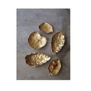 Gold Mini Leaf Custom Metal Serving Dátiles Chocolates y nueces Tazón para servir al por mayor y exportadores - Product Image 1