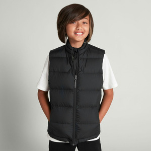 Wholesale 2025 Kids Black Quilted Puffer Vest Zipper Closure Custom OEM Logo Windproof Casual Sleeveless <b>Boys</b> for Winter - Product Image 1