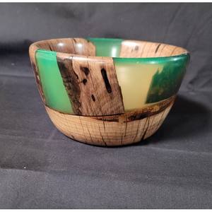 ชามสลัดไม้มะม่วงแข็งพร้อมช้อนสำหรับผลไม้ชุดชามสลัดพร้อมพิมพ์ลายสีฟ้าทำจากเรซินแบบกำหนดเอง - Product Image 6