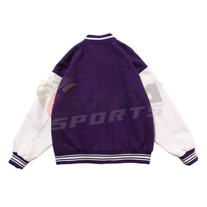 เสื้อแจ็คเก็ตเบสบอลปักลายโลโก้แบบกำหนดเอง ผ้าขนสัตว์ สำหรับผู้ชาย สไตล์วินเทจ คอตั้ง ระบายอากาศได้ดี เป็นมิตรกับสิ่งแวดล้อม พร้อมสำหรับฤดูหนาว - Product Image 2
