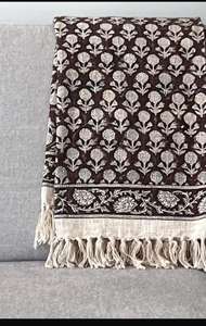 Literie décorative moderne de luxe d'hiver bohème indienne 100% coton rectangulaire solide tissée à motifs imprimés respirante écologique - Product Image 5