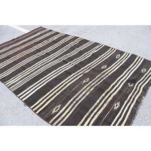 พรมตุรกีขนาด 5.9x11 ฟุต, พรมขนาดใหญ่สไตล์วินเทจ, พรมสีน้ำตาลล้วน - Product Image 4