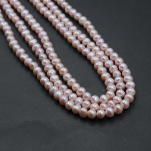 Perles en forme de pomme de terre lisses en perle rose magnifique, très vendues, 5-5,5 mm, qualité AAA+, pierres précieuses en gros pour la fabrication de bijoux - Product Image 4
