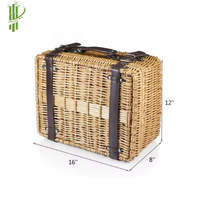 Meilleure vente Panier de pique-nique en osier de rotin naturel fait à la main écologique panier de rangement pour vaisselle au Vietnam