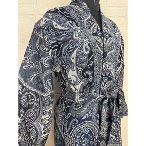 Handmade Boiled Merino Woolen Kimono Soft Paisley Floral Bathing <b>Robe</b> Jacket Drawstring Closure Free ODM Homewear Single Unit - Product Image 5