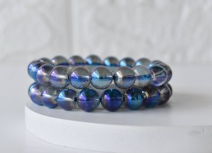 Best Attractive Blue Color Aura Quartz Titanium <b>Healing</b> <b>Bracelet</b> 8mm <b>Bracelet</b> for Meditation Jewelry - Product Image 6