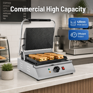 Prensa Eléctrica Comercial para Panini, Parrilla de Contacto de Una Sola Placa 220V para Hamburguesas, Sándwiches y Tiendas de Comida Rápida - Product Image 4