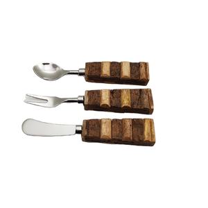 Ensemble de couverts de Style classique Couverts en acier inoxydable avec manche en bois Ensemble de couverts Design vintage Set de couverts - Product Image 1