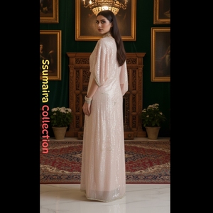 2025 Elegant Embellished <b>Crystal</b> Pearl Beading Satin Kaftan-Luxury Evening Wear & Modest Fashion Natural Waistline Floor-Length - Product Image 4