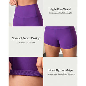 Women's High Waist <b>Yoga</b> <b>Shorts</b> Custom Sportswear Breathable Compression Workout <b>Shorts</b> for Gym Running Training - Product Image 3