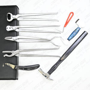 High Quality Sharp Hoof Knife Farrier kit Hoof Clincher Tool Nail Nipper 13 Inch Hot Fit <b>Tong</b> Steel Buffer with <b>Wooden</b> Handle - Product Image 2
