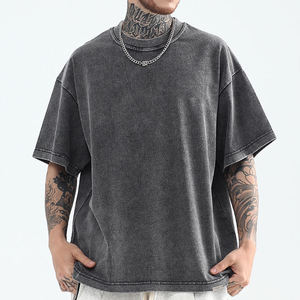Vente en gros de vêtements pour hommes vintage, style chinois, 100% coton tricoté, coupe ample oversize, délavé à l'acide, épais, de haute qualité, imprimé, à épaules tombantes - Product Image 4