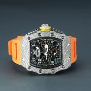 Reloj de Cuarzo Moissanita Aprobado por el Probador de Diamantes |   Diseño de Esqueleto con Incrustaciones de Diamantes de Lujo VVS |   Reloj Unisex de Edición Limitada con Esfera de Cristal - Product Image 4