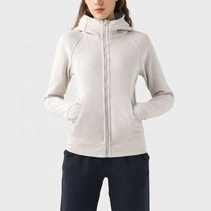 Sweat-shirt à capuche doublé en polaire pour femme, manches longues, veste zippée intégrale, trou pour le pouce, coupe-vent, respirant, séchage rapide, épais, vêtements d'extérieur - Product Image 4