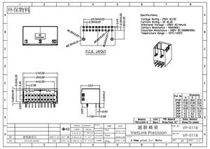 Proveedor de Vietnam Conector hembra FFC/FFP automotriz doblado de doble fila con cabezal de PIN de 2,50 MM Aplicaciones flexibles planas - Product Image 2