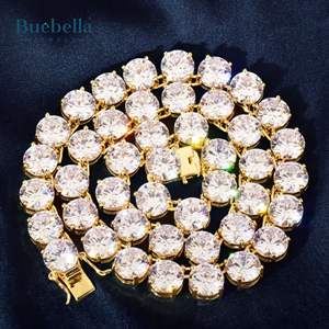 Venta caliente 14K chapado en oro plata esterlina 925 10mm CADENA DE TENIS helado para hombres joyería - Product Image 1