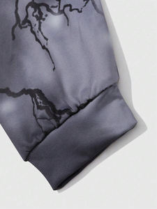 Survêtements à capuche pour hommes personnalisés, 100% coton, coupe régulière, doux, effet délavé à l'acide, avec patchs imprimés et style streetwear tendance - Product Image 5