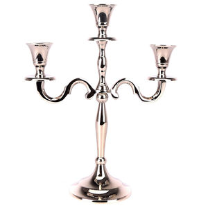 Candélabre vintage argenté en aluminium à 5 bras grand bougeoir artisanat décorations de table de mariage taille personnalisable fait à la main - Product Image 3