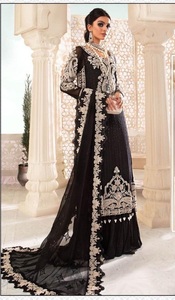 Nouveau costume brodé georgette de renard pakistanais avec fond Stanton et Nazarene Dupatta pour la vente en ligne de fête - Product Image 2