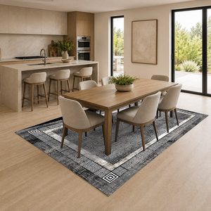 <b>RUGS</b> DEPOT LXDP-0099 Wholesale Charcoal Grey Traditional Anatolian Digital Printed Machine Washable Chenille Area <b>Rug</b> <b>Non</b> <b>Slip</b> - Product Image 4