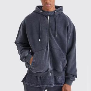 La mejor Sudadera con capucha desgastada con lavado ácido de doble capa Vintage, diseño personalizado, ropa de calle, forro polar en blanco para hombres XS bordado - Product Image 1