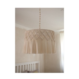 Bohopendant ánh sáng macrame tán Chụp đèn trần làm bằng tay đèn sợi tự nhiên chiếu sáng Bohemian trang trí nội thất wovenwhisper canoopy - Product Image 1