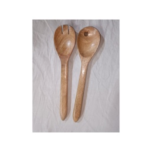 Juego de cubiertos hechos a mano de madera de mango con esmalte brillante para hotel a bajo costo Juegos de cubiertos de ensalada de tamaño y forma personalizados para artesanía - Product Image 5