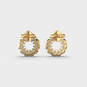 Pendientes de racimo de diamantes de venta de exportación con acabado antiguo perfecto para bodas vintage o fiestas formales para suministro al por mayor - Product Image 3