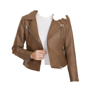 เสื้อแจ็กเก็ตหนังแท้ระบายอากาศได้ดีสำหรับผู้หญิงมาใหม่ล่าสุดผ้าคอตตอนย้อมสีธรรมดาพิมพ์โลโก้ได้ตามต้องการสำหรับฤดูหนาว2025 - Product Image 3