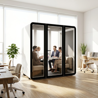 Cabine de bureau insonorisée modulaire facile à installer, espace de travail portable et mobile, pièce acoustique privée et silencieuse pour les bureaux ouverts