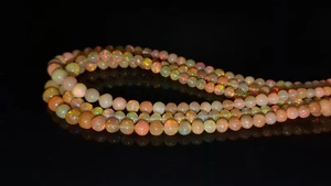 ลูกบอลโอปอลเอธิโอเปียนสีเหลืองคุณภาพสูง16นิ้ว100% ลูกปัดสีขาวโอปอลไฟธรรมชาติ - Product Image 3
