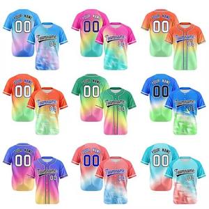 Maillot de baseball pour hommes, uniforme sportif, couleur dégradée, imprimé numérique, respirant, chemise vierge, sublimation cousue, vente chaude - Product Image 2