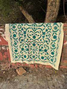 Elegant Hand Embroidered Suzani Quilt Bedspread – Floral Textile Art, Vintage Inspired Boho <b>Bedding</b>, Handmade Home Furnishing - Product Image 3