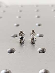 Salt And Pepper Moissanite Stud Earrings Unique Natural Moissanite Studs Minimal Design Everyday Stud Earrings - Product Image 2