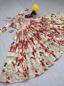 ชุดเดรส Anarkali ลายพิมพ์ดิจิทัลขนเฟอร์เทียม ดีไซน์ล่าสุดสำหรับผู้หญิง สำหรับงานแต่งงาน โดย FabZone - Product Image 4